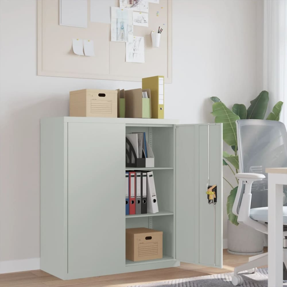 File Cabinet Steel Light Grey 90 x 40 x 105 cm