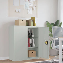 File Cabinet Steel Light Grey 90 x 40 x 105 cm