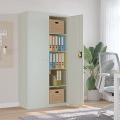 File Cabinet Steel Light Grey 90 x 40 x 180 cm