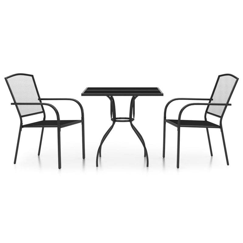 3 Piece Garden Dining Set Anthracite Steel