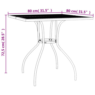 3 Piece Garden Dining Set Anthracite Steel