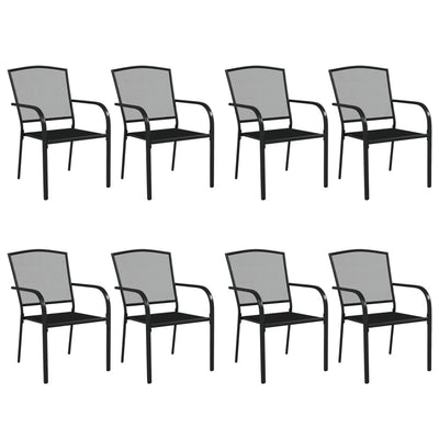 9 Piece Garden Dining Set Anthracite Steel