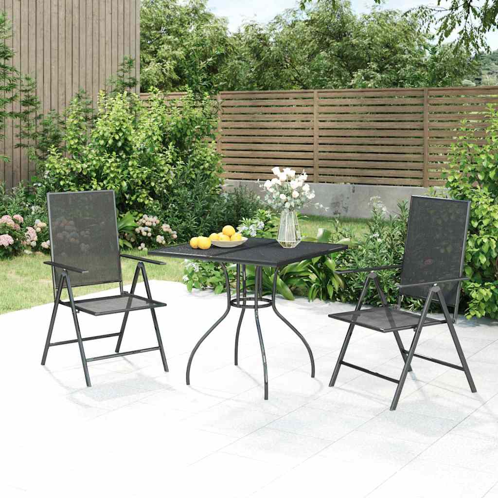 5 Piece Garden Dining Set Anthracite Steel 80 cm table length 2