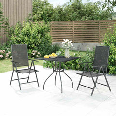 5 Piece Garden Dining Set Anthracite Steel 80 cm table length 2