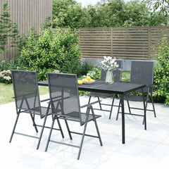 vidaXL 5 Piece Garden Dining Set Anthracite Steel 1