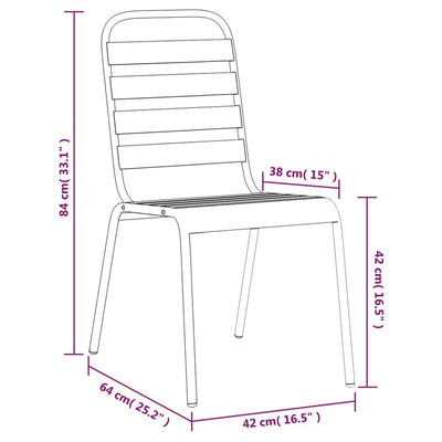 3 Piece Garden Dining Set Anthracite Steel