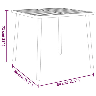 3 Piece Garden Dining Set Anthracite Steel