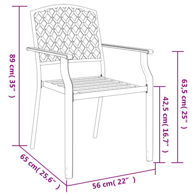 3 Piece Garden Dining Set Anthracite Steel