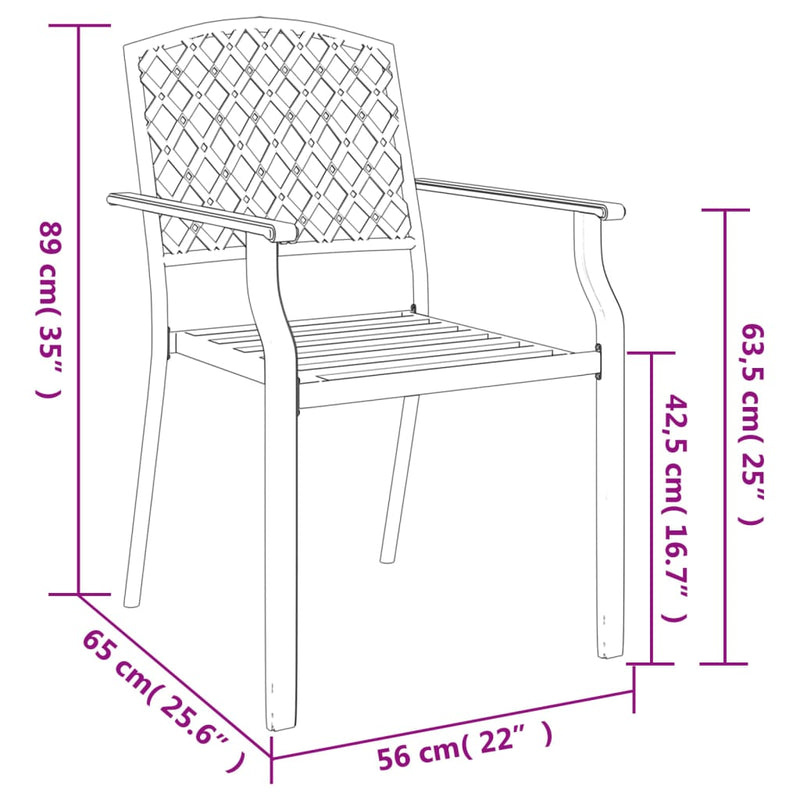 7 Piece Garden Dining Set Anthracite Steel