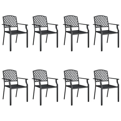 9 Piece Garden Dining Set Anthracite Steel