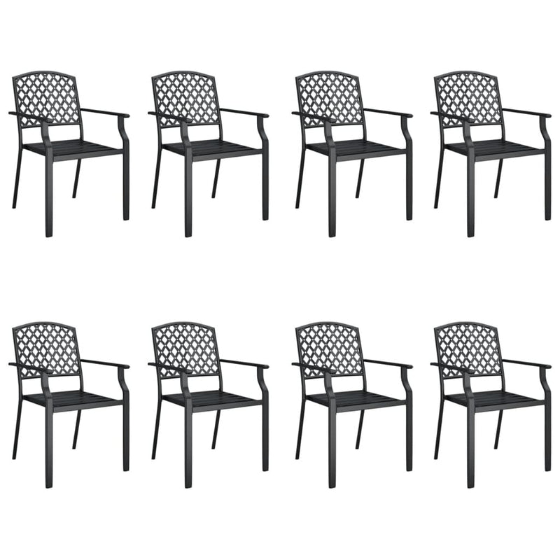 9 Piece Garden Dining Set Anthracite Steel