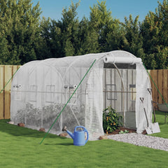 Greenhouse with Steel Frame 8 m² White 4 x 2 x 2 m