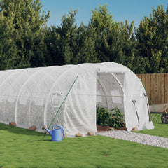 Greenhouse with Steel Frame 6 m² White 18 m 3 m