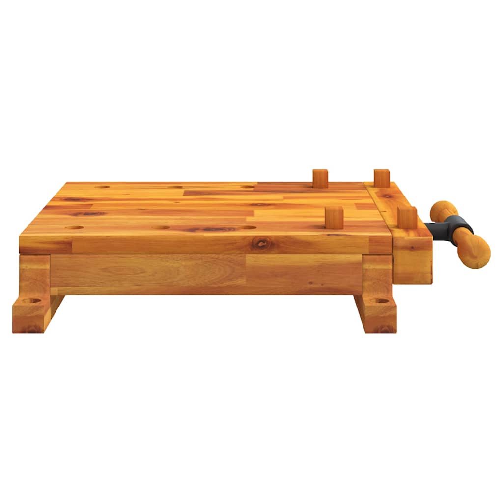 vidaXL Workbench Tabletop with Vice 52x44x9.5 cm Solid Wood Acacia 3
