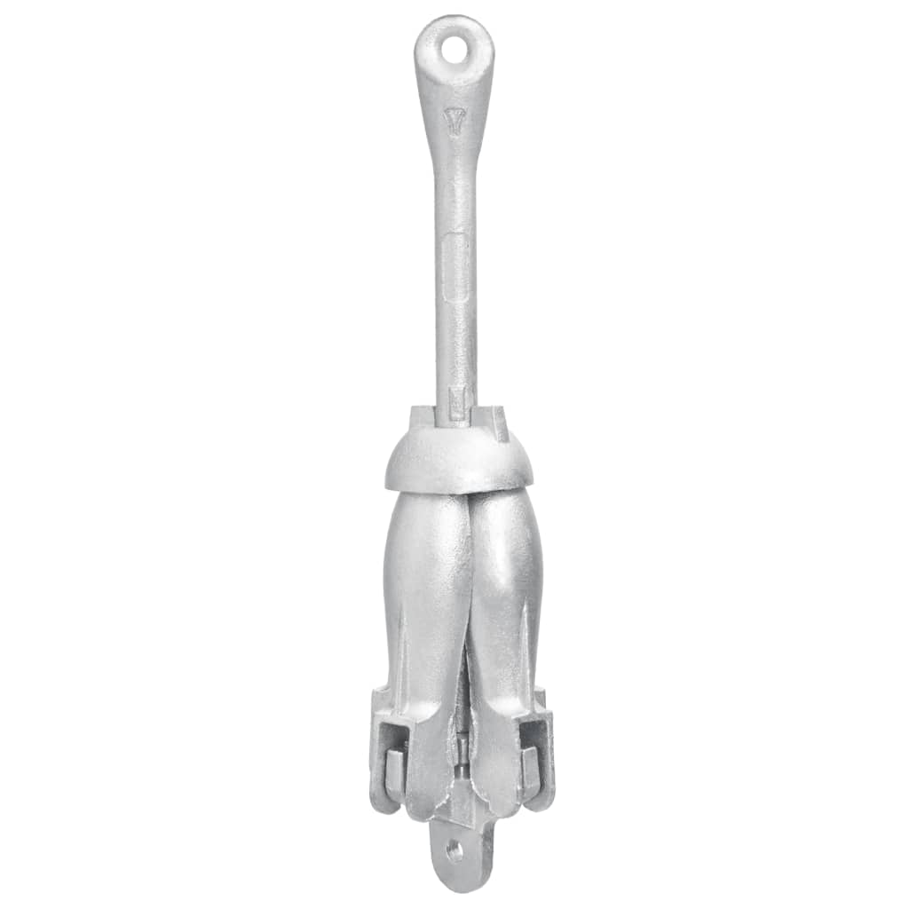 vidaXL Folding Anchor Silver 4 kg Hot Dip Galvanized Cast Iron 2