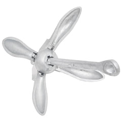 vidaXL Folding Anchor Silver 4 kg Hot Dip Galvanized Cast Iron 4