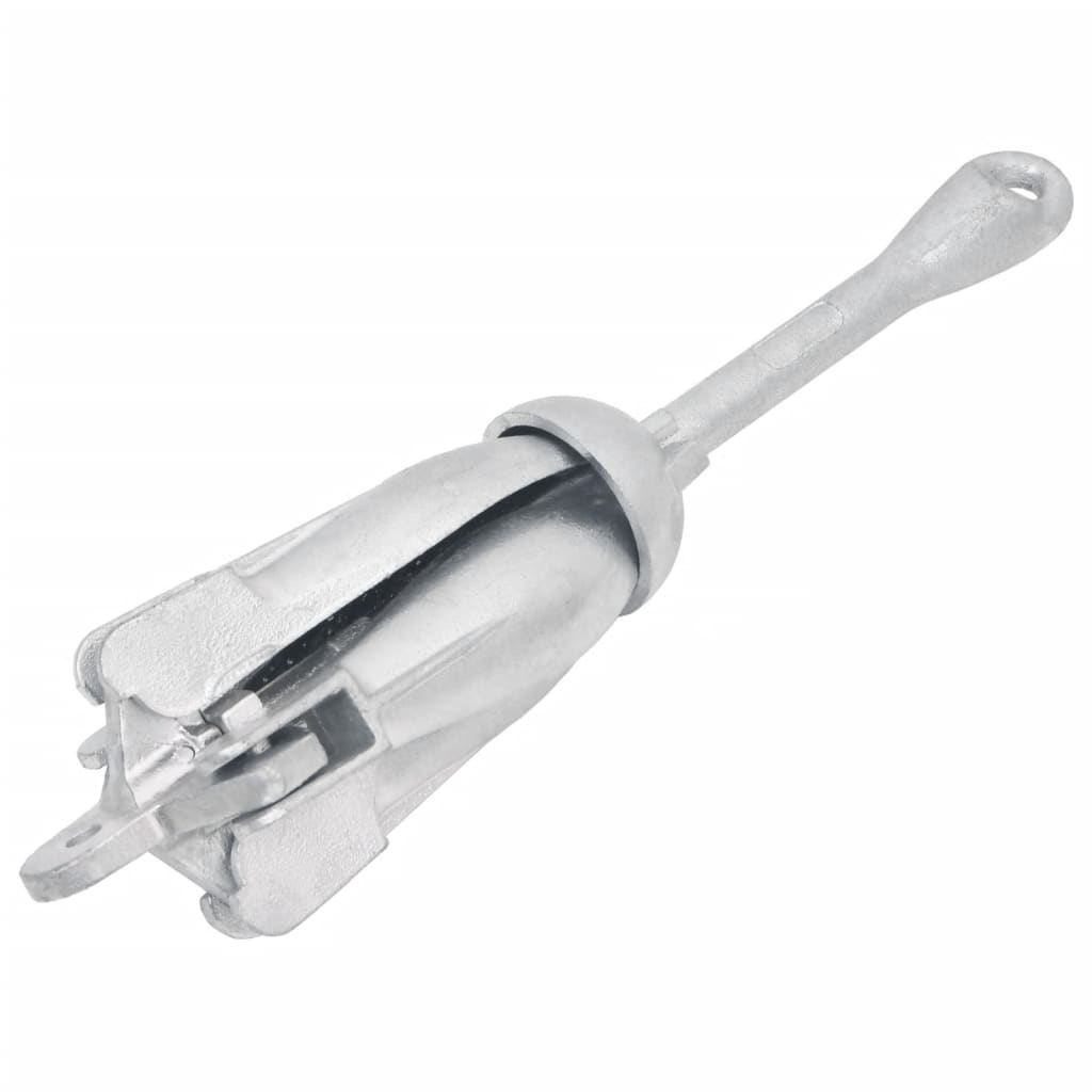 vidaXL Folding Anchor with Rope Silver 4 kg Hot Dip Galvanized Cast Iron 4