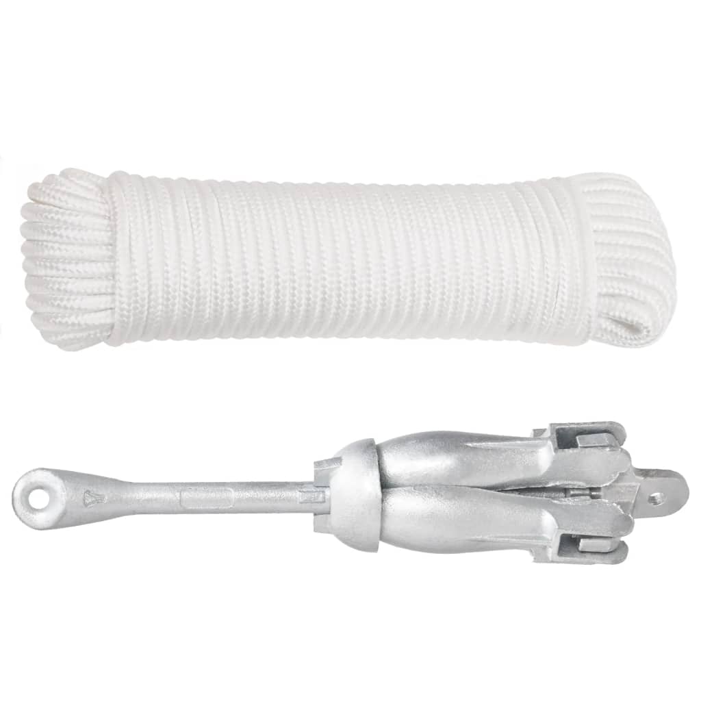 Folding Anchor Silver With rope 8 kg