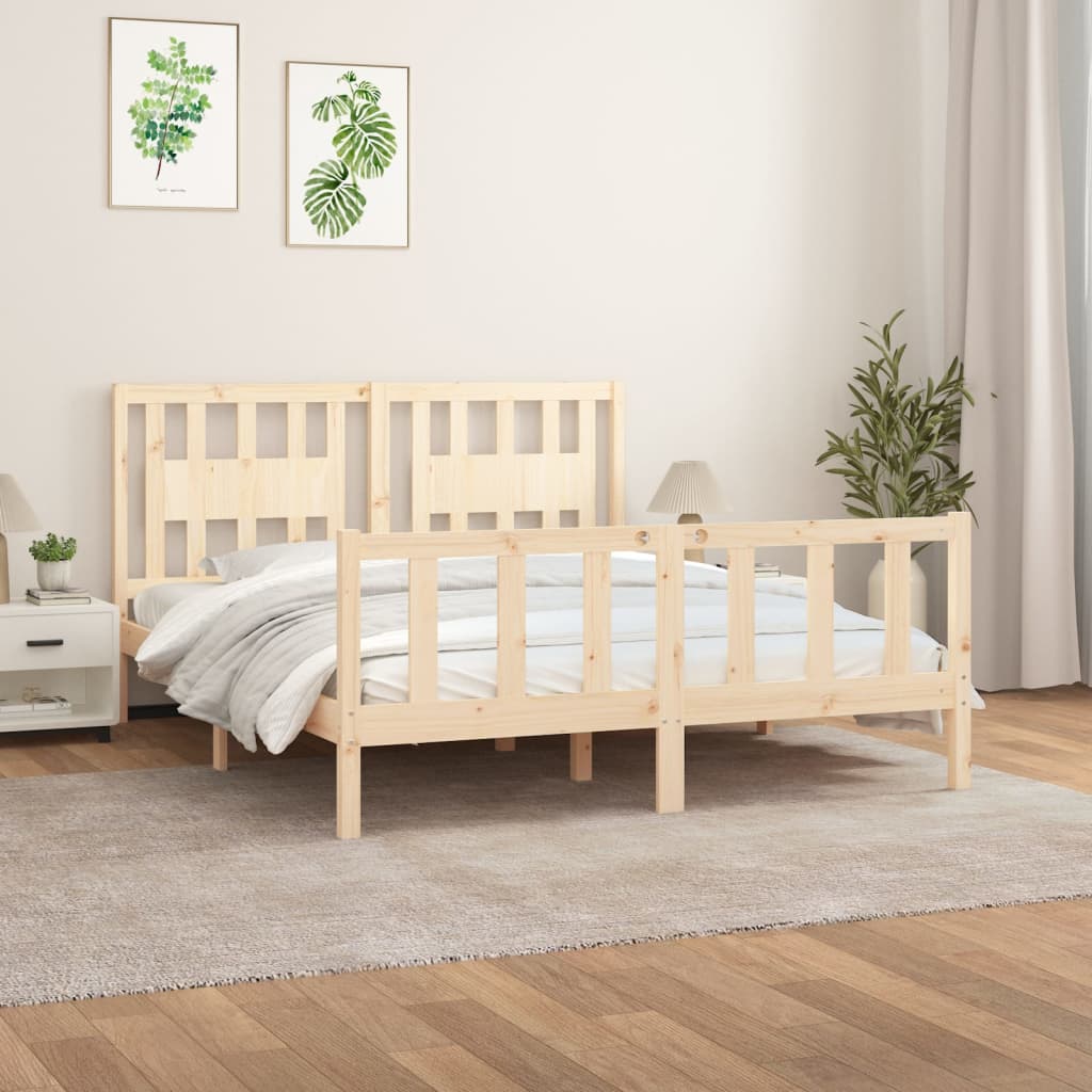 vidaXL Bed Frame without Mattress Solid Wood Pine 160x200 cm 1