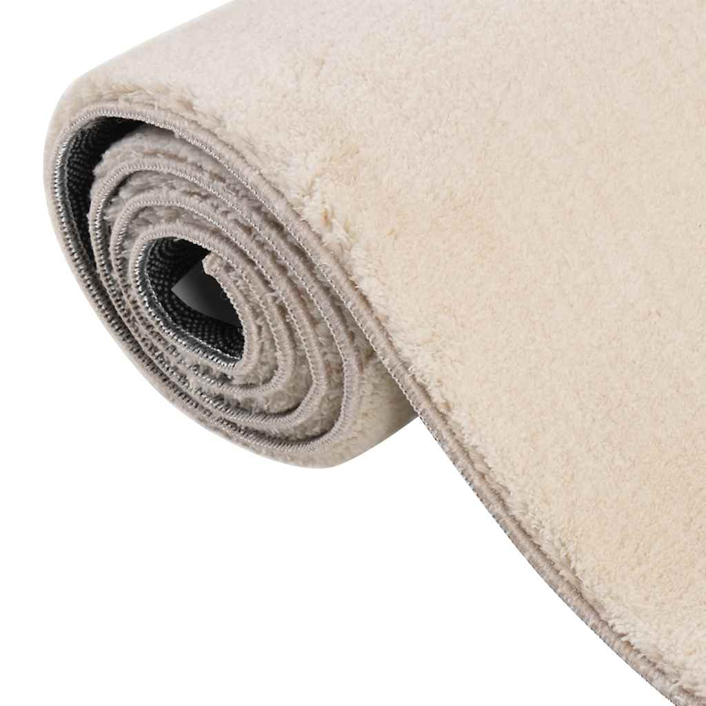 vidaXL Shaggy Rug Beige 120x183 cm Polyester 6