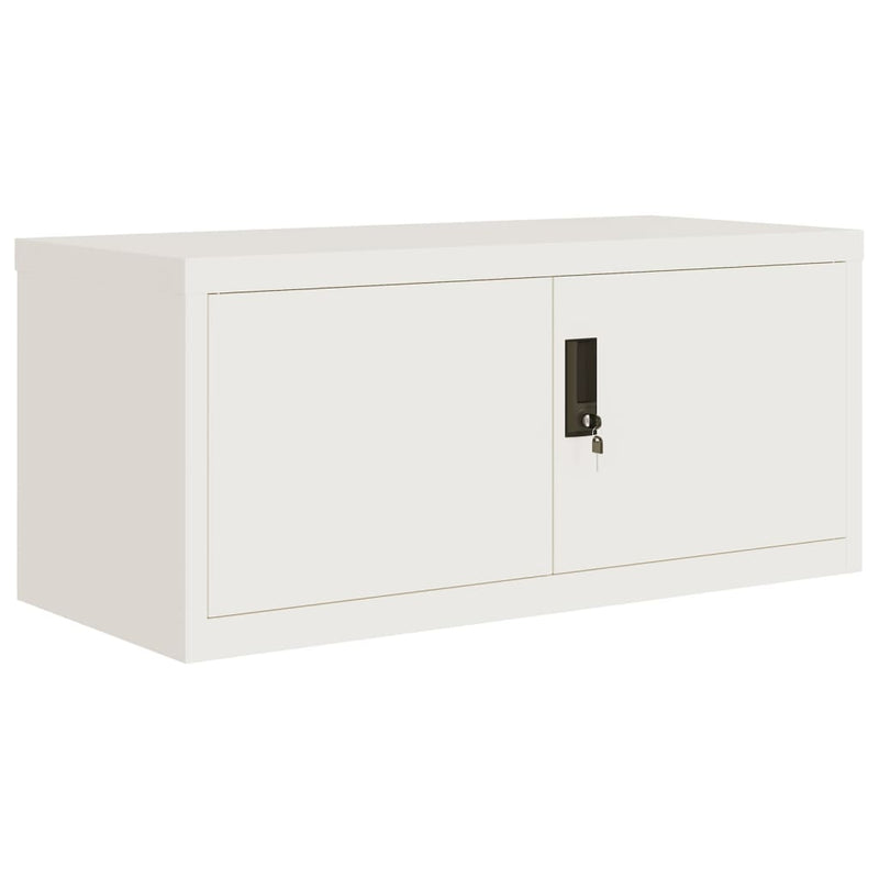 File Cabinet White 90x40x110 cm Steel