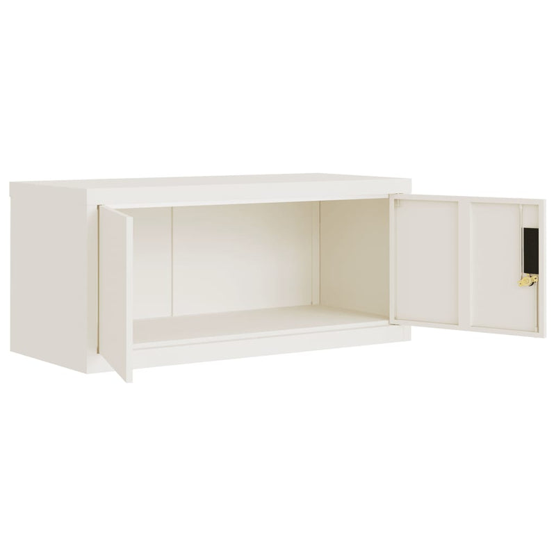 File Cabinet White 90x40x110 cm Steel