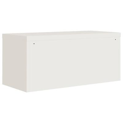 File Cabinet White 90x40x110 cm Steel