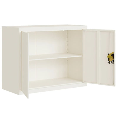 File Cabinet White 90x40x110 cm Steel