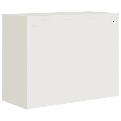 File Cabinet White 90x40x110 cm Steel