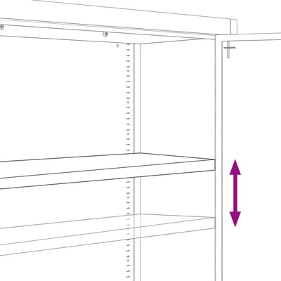 File Cabinet White 90x40x110 cm Steel