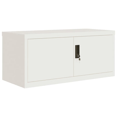 File Cabinet White 90x40x145 cm Steel