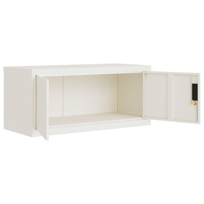 File Cabinet White 90x40x145 cm Steel