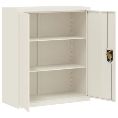 File Cabinet White 90x40x145 cm Steel