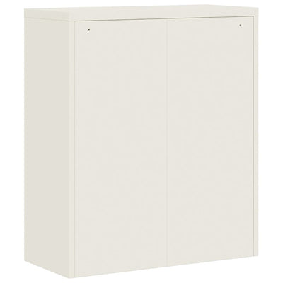 File Cabinet White 90x40x145 cm Steel