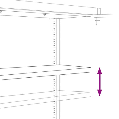 File Cabinet White 90x40x145 cm Steel