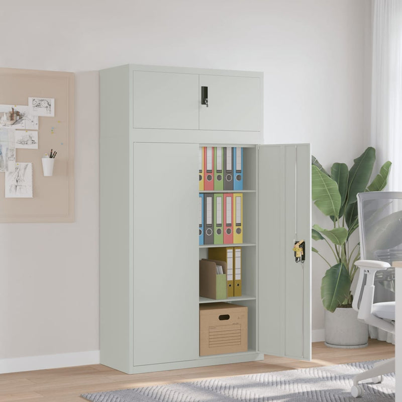 File Cabinet Light Grey 90x40x180 cm Steel