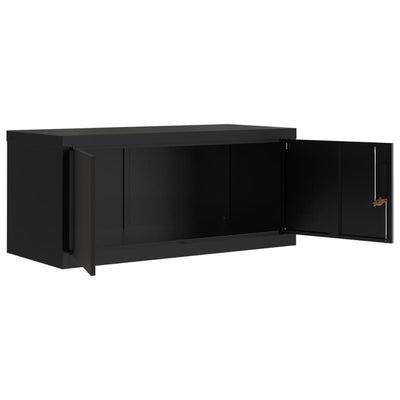 File Cabinet Black 90x40x180 cm Steel