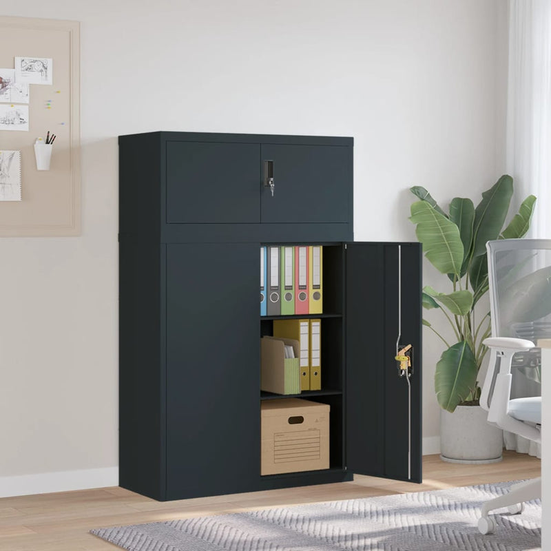 File Cabinet Anthracite 90x40x145 cm Steel