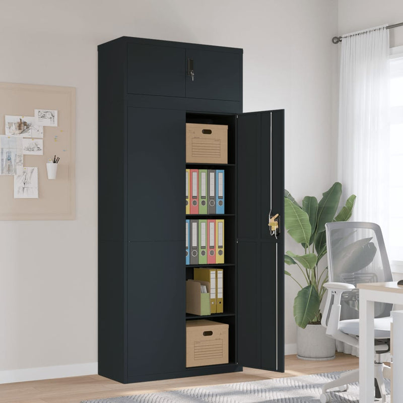 File Cabinet Anthracite 90x40x220 cm Steel