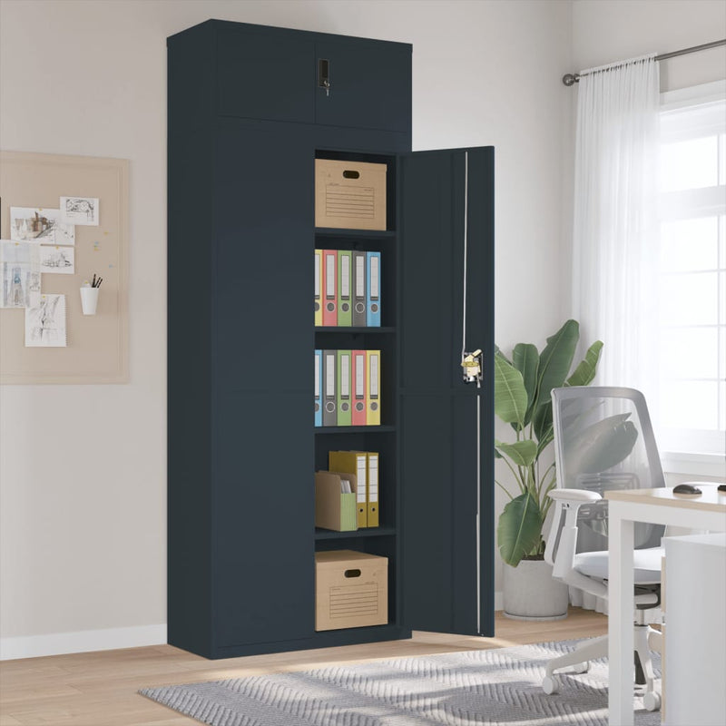 File Cabinet Anthracite 90x40x240 cm Steel