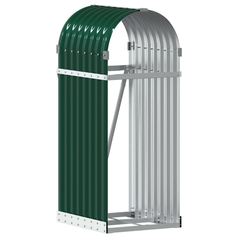 Log Holder Green 40x45x100 cm Galvanised Steel