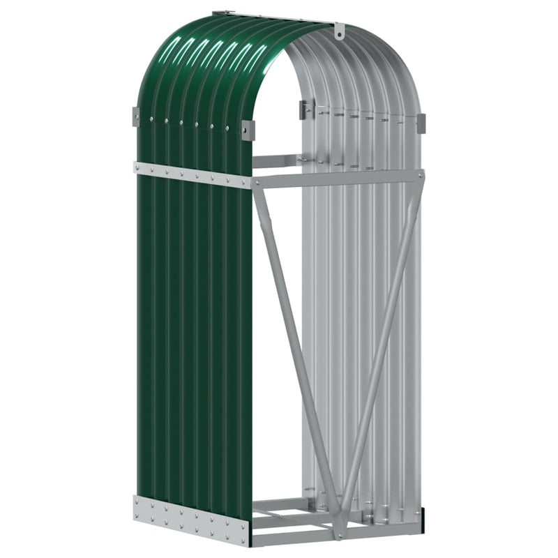 Log Holder Green 40x45x100 cm Galvanised Steel