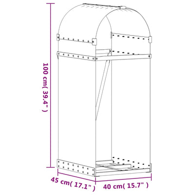 Log Holder Green 40x45x100 cm Galvanised Steel