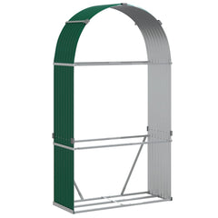 vidaXL Log Holder Green 120x45x210 cm Galvanised Steel 2