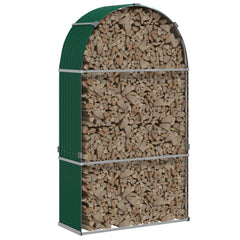 vidaXL Log Holder Green 120x45x210 cm Galvanised Steel 3