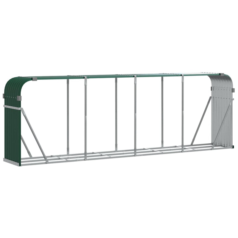 Log Holder Green 300x45x100 cm Galvanised Steel