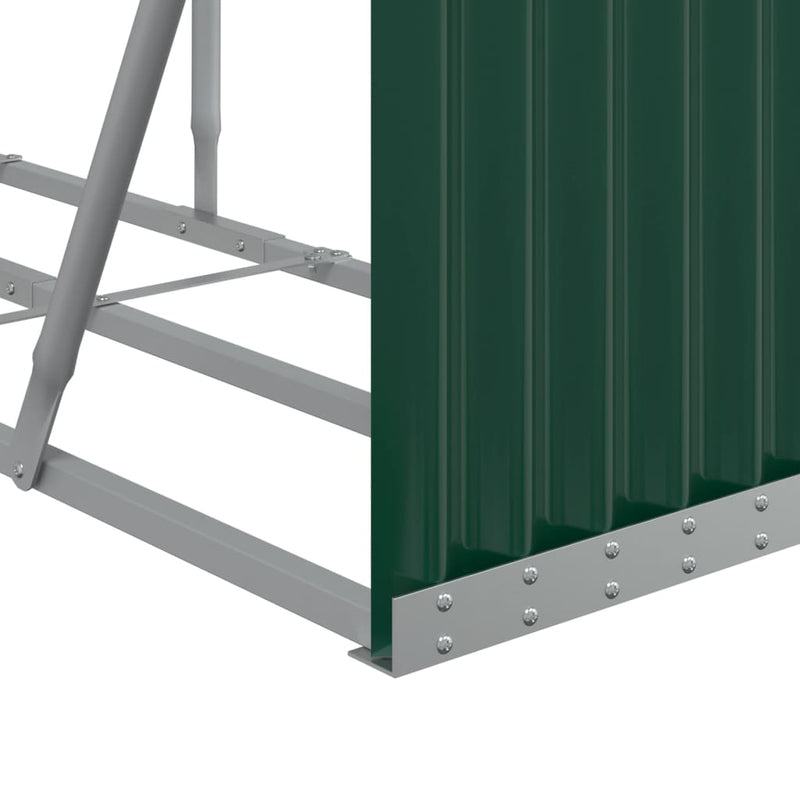 Log Holder Green 300x45x100 cm Galvanised Steel