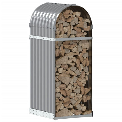 Log Holder Light Grey 40x45x100 cm Galvanised Steel