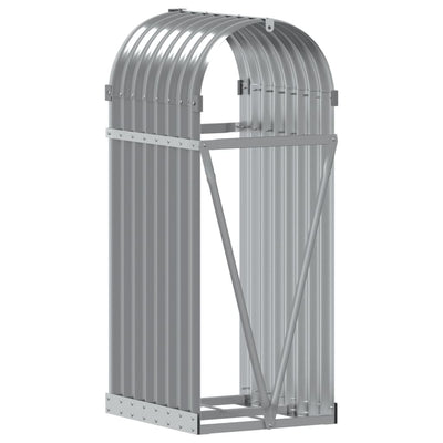 Log Holder Light Grey 40x45x100 cm Galvanised Steel