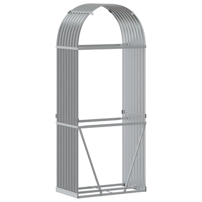 Log Holder Light Grey 80x45x190 cm Galvanised Steel